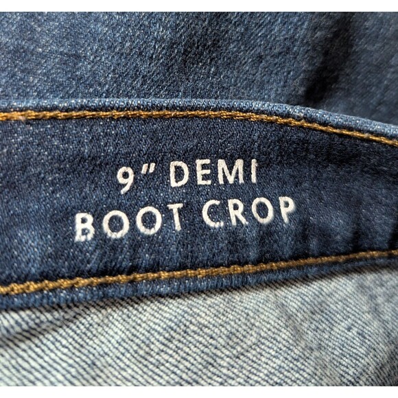 J Crew Size 29 Blue Jeans 9" Demi Boot Crop Raw Hem Dark Wash Modern Minimalist - Picture 7 of 10